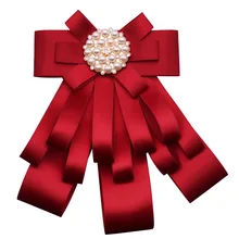 Высококачественная атмосферная Мода бабочка декольте кулон многослойный Шипованный Воротник с жемчугом брошь женская лента весенние галстуки-бабочки броши