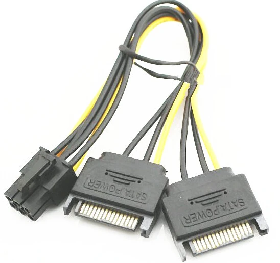 

Dual 15P SATA Power to 6P PCI Express Power Cable