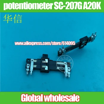 

6pcs 40mm straight slip potentiometer SC-207G A20K / double fader A20K handle length 4MM