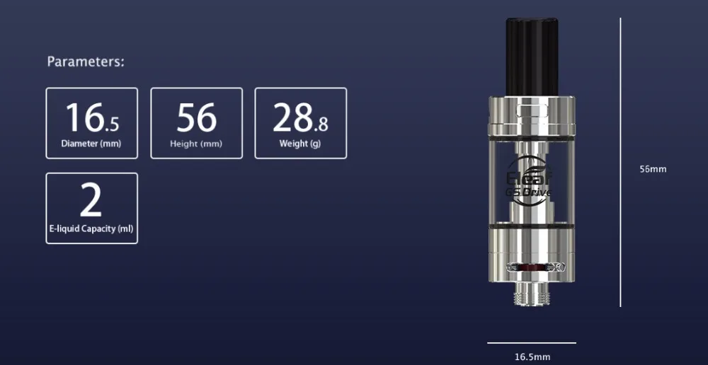Original Eleaf GS Drive Atomizer 2ml with GS Air M 0.35ohm Head fit Amnis kit for Electronic cigarette 01 (1)