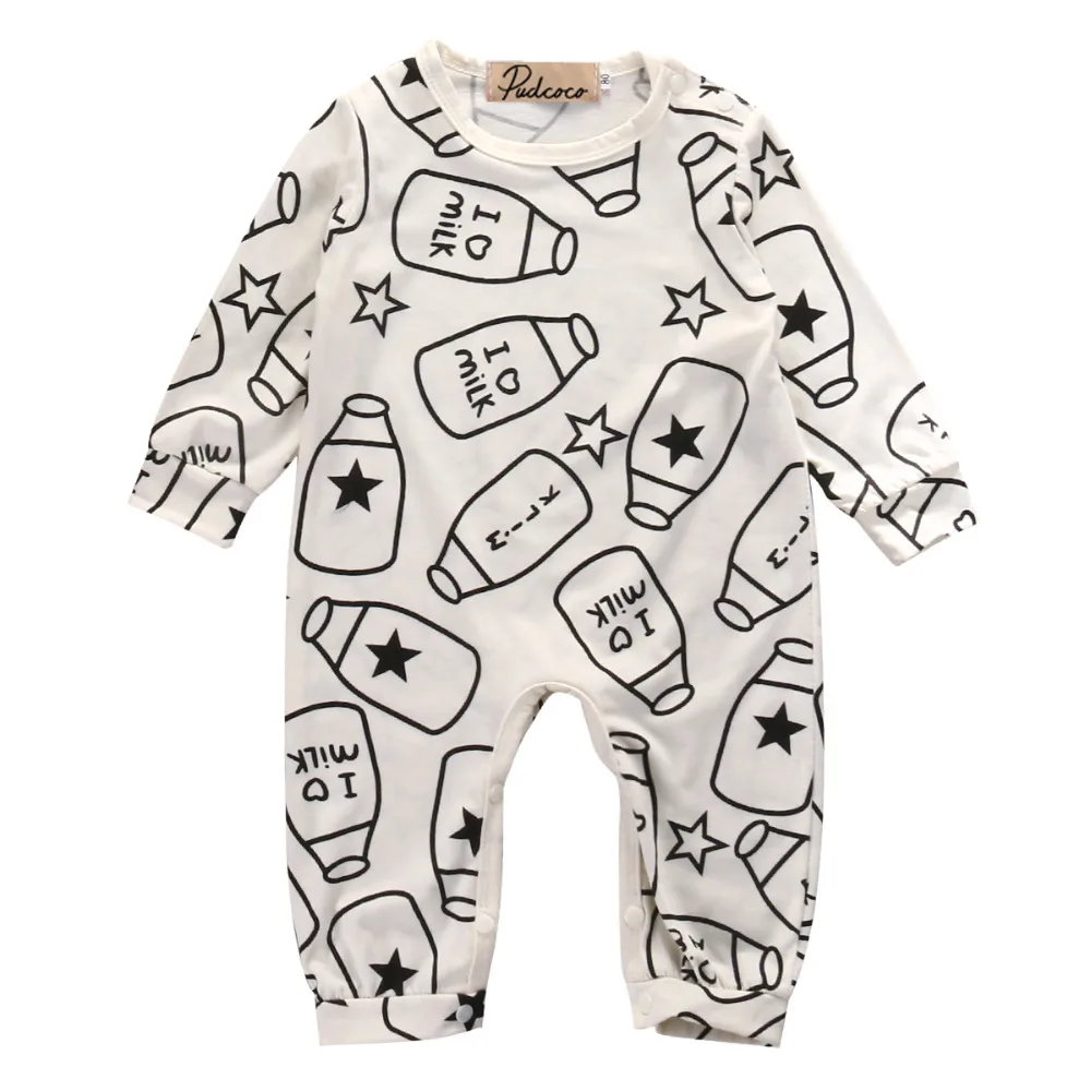 

2018 Multitrust Brand Top Baby Kids Boy Girl Infant Long Sleeve Romper Milk bottle Jumpsuit Cotton Clothes Outfit Autumn Set