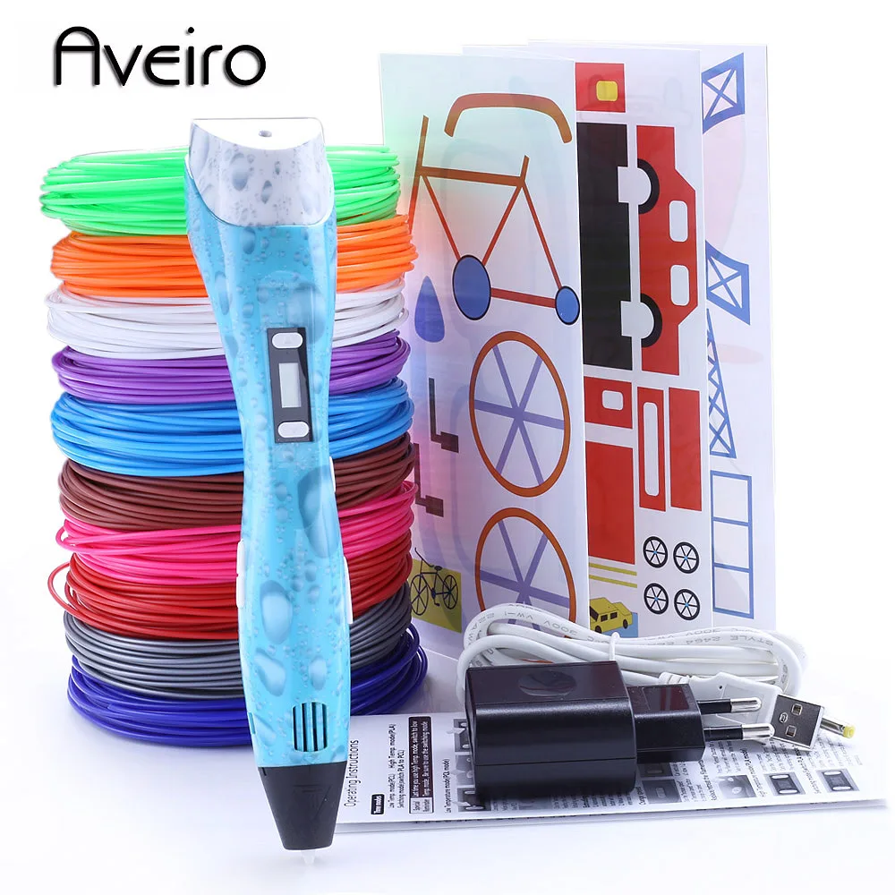 

3D Printer Pen 2018 New 3D Printing Pens With 100/200 Meter Filament Low Temperature Protection 3D Graffiti Pen USB 3D Pens