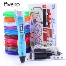 Pena da impressora 3d 2018 novas canetas de impressão 3d com proteção da baixa temperatura do filamento de 100/200 medidores 3d caneta graffiti canetas usb 3d