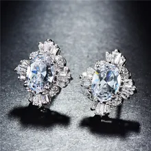 JUNXIN Симпатичные снежинки циркониевые серьги ААА серьги гвоздики 925 пробы серебряные заполненные рождественские ювелирные изделия аксессуары для женщин