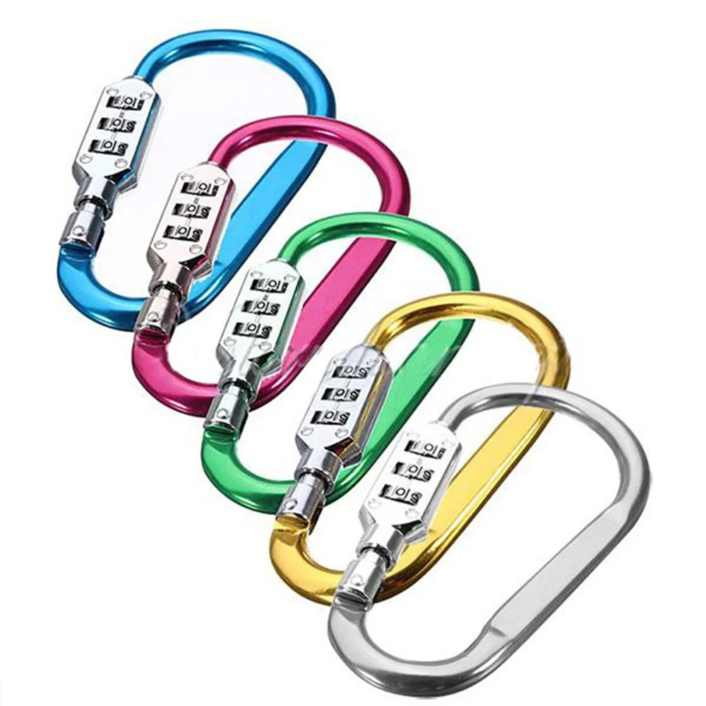 

Fashion Outdoor portable travel 3 Dial Bag Suitcase Combination Lock Luggage Padlock carabiner High Quality