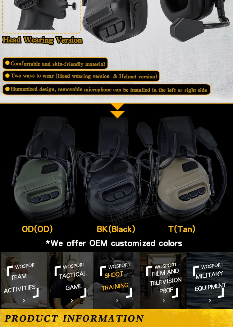 Tactical Communication Headset Outdoor Shooting Airsoft CS Headphone Head Wearing Version & Helmet Version Headphones