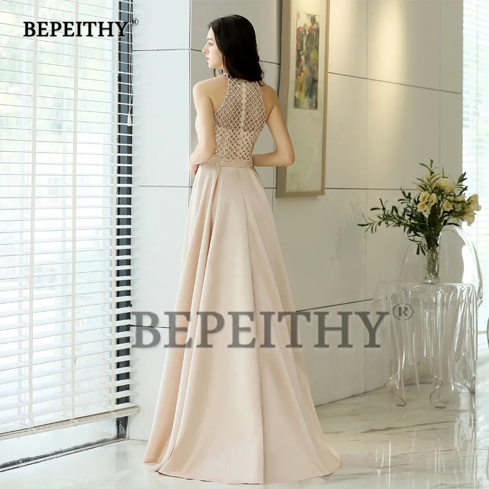 BEPEITHY 2019 Beads Top Vintage Evening Dresses Long Robe De Soiree Elegant Prom Dress Formal Gown Abendkleider