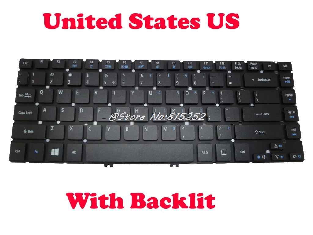 

Keyboard For ACER R7-571 R7-572 NSK-R5ABC 0R NK.I1417.0C2 9Z.N9LBC.A0R Russian RU NK.I1413.071 MP-13C53U4J698 English US