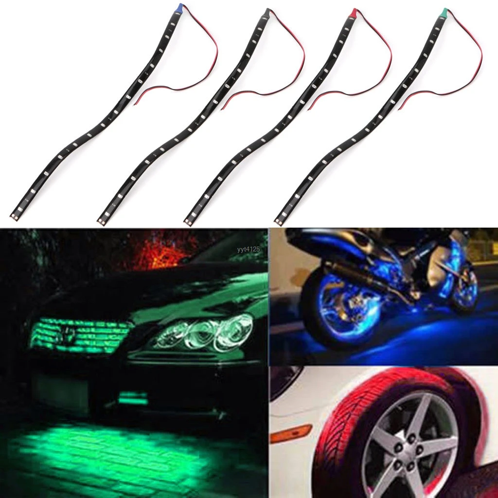 

30cm 3528 SMD LED Car Motor Neon Strip Light Flexible Waterproof 12V white/red/blue/green