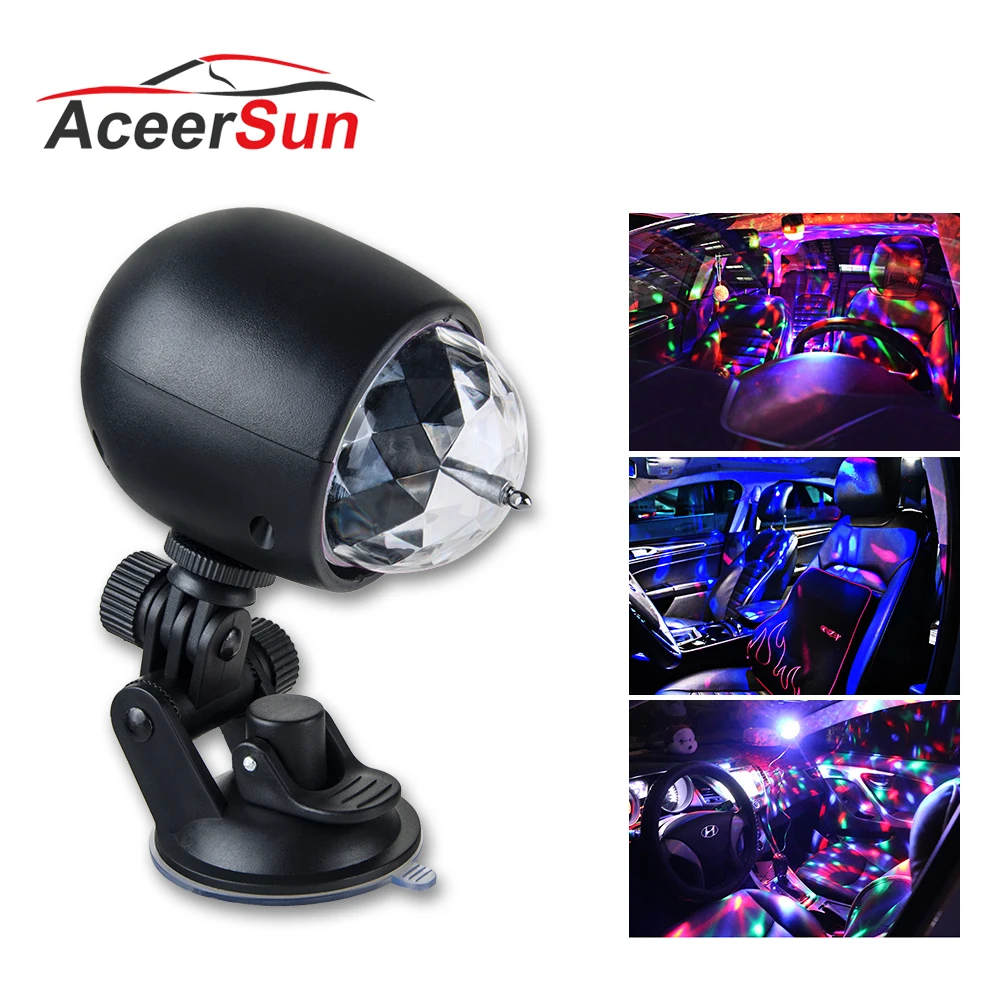 Aceersun светодиодный USB RGB окружающий светильник Автоматическое вращение авто задний светильник автомобильный окружающий светильник CANBUS 5 в флирт Романтика для праздника