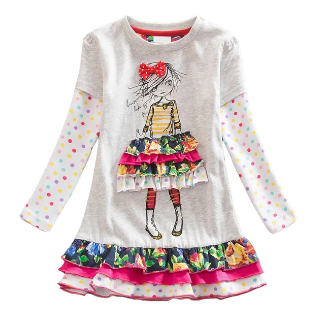 Платье принцессы для девочек VIKITA, детское платье, зима - Цвет: RELH3660GRAY