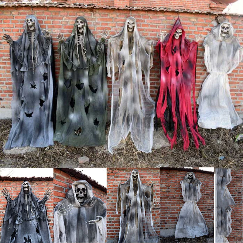 

5.9 Feet 180cm Halloween Hanging Ghost Haunted Grim Reaper Horror Props House Home Door Bar Club Halloween Decorations