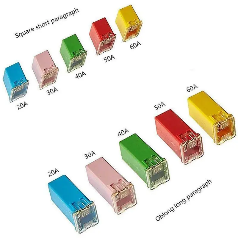 10 Pc Car Fuse FMX Female Maxi Fuse Assortment LOW and TALL/STD Shaped Assortment Fuse 20A 30A 40A 50A 60A