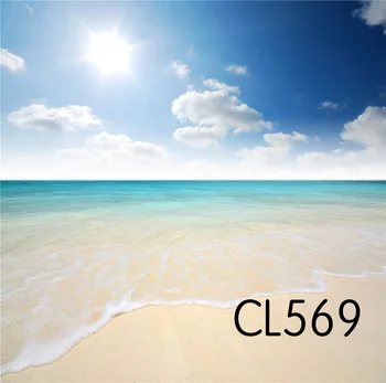 

Seamless Washable No Crease Sunny Seaside Beach Polyester Backdrop Decor Background Photography Studio Props Photographic Photo