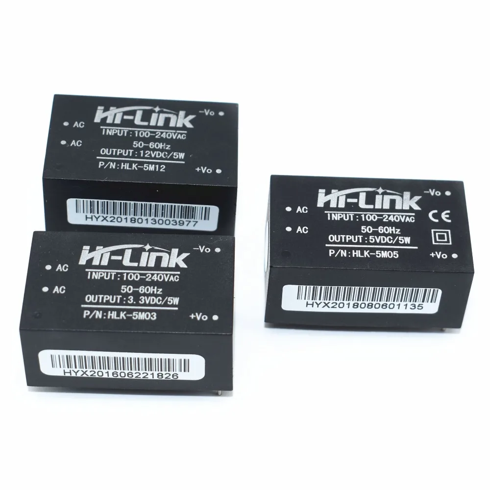 

HLK-5M05 HLK-5M03 HLK-5M12 5W AC-DC 220V to 12V/5V/3.3V Buck Step Down Power Supply Module Converter Intelligent