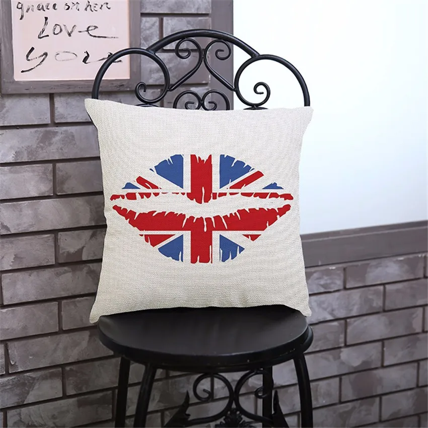 Высококачественная хлопковая наволочка в стиле ретро, чехол для подушки с британским флагом, автомобиль, диван, кресло, декоративная наволочка