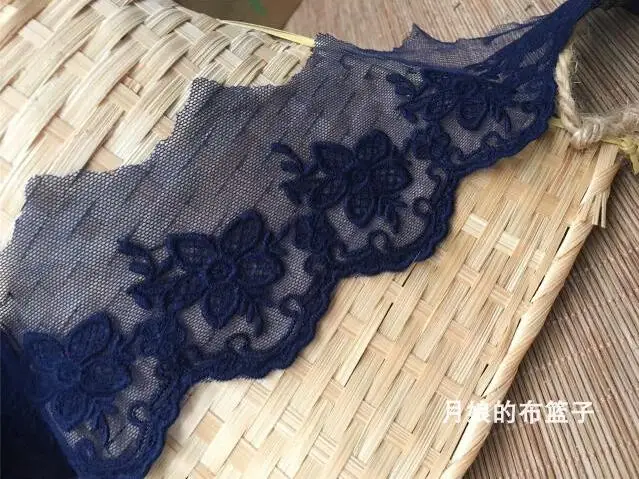 

2 Meters Navy Blue Embroidery Handicrafts Embroidered Net Lace Trim Ribbon Wedding/Birthday/Christmas Decorations