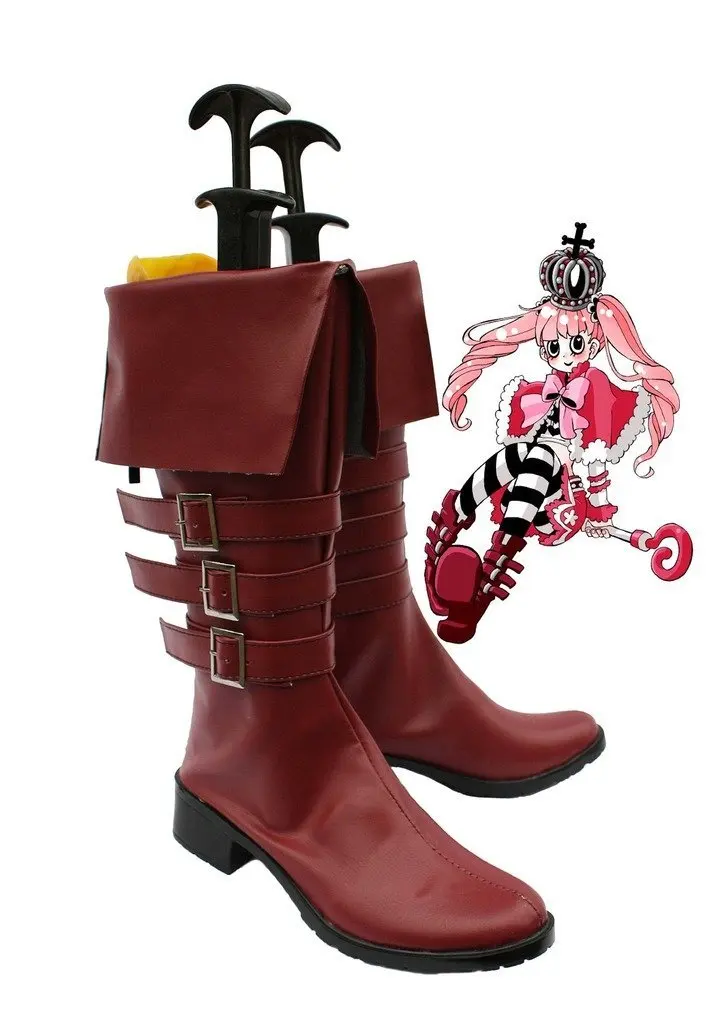 

One Piece Anime Perona Cosplay Shoes Boots Custom Made Brown