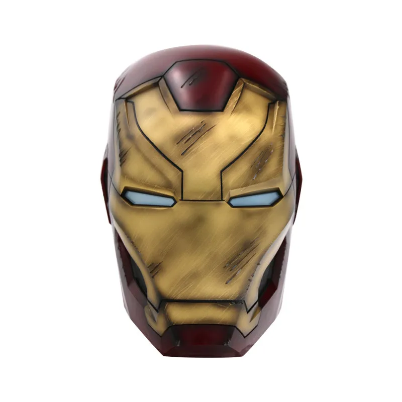 

The Avengers 4 The Battle Damage Version Iron Man Helmet Bluetooth Speaker Desktop Audio Givng Base 1:1 GK Statue Model Toy M877