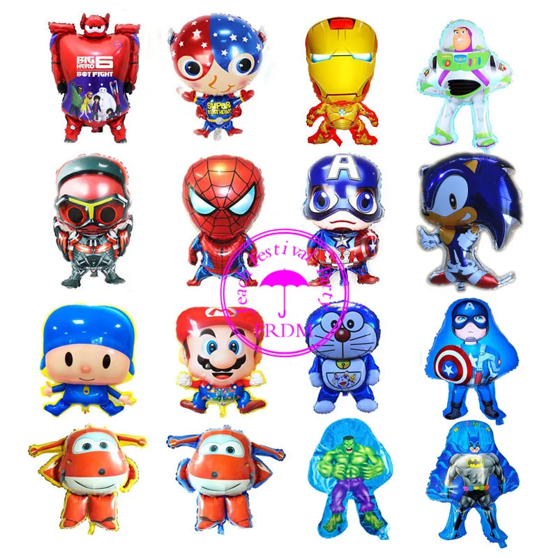 

foil superhero balloons for modeling ballon helium party baloons kids baby 1st birthday decorations cartoon character balloons