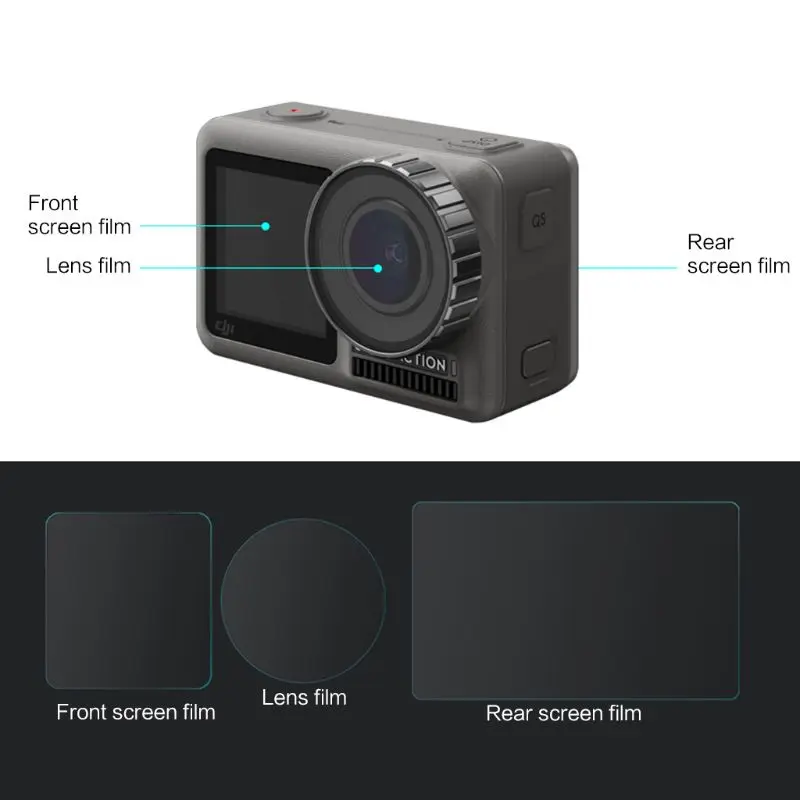 

Tempered Glass Film Screen Lens Protective Cover Set for DJI Osmo Action Sports Camera Protection Accessories