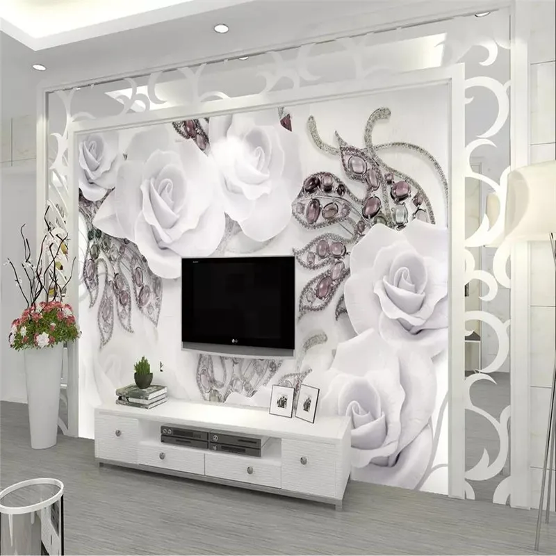 

Custom 3D mural modern minimalist jewelry flower 3D TV background wall decoration painting wallpaper mural photo wallpaper
