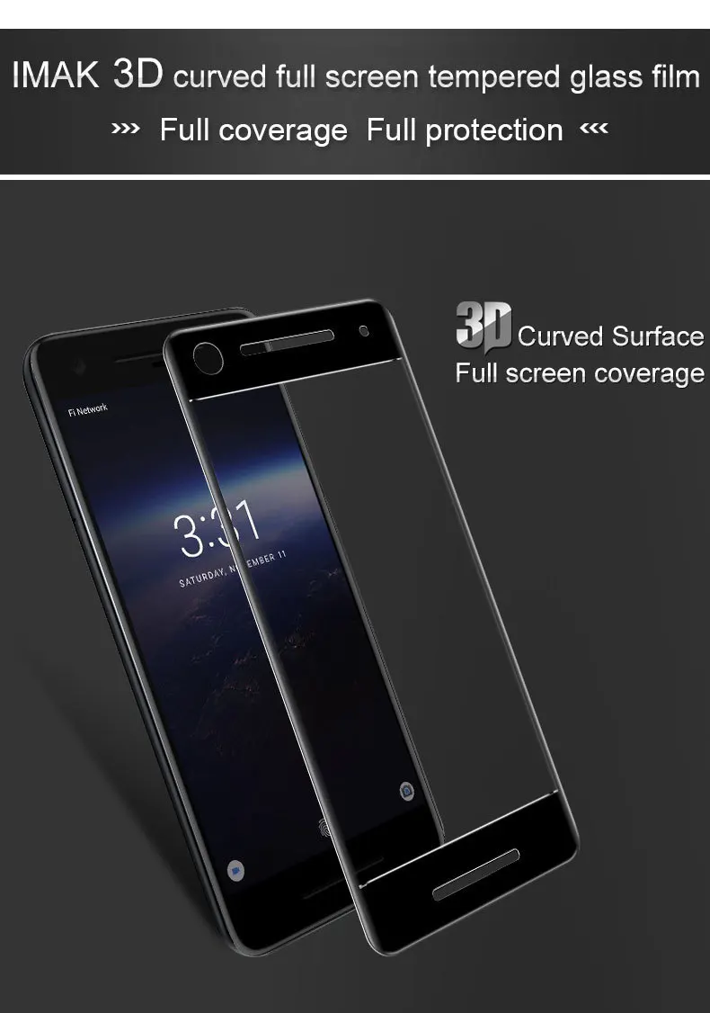 Imak Для Google Pixel 2 стекло закаленное Flim IMAK 3D полный закругленный протектор экрана для Google Pixel 2 закаленное стекло