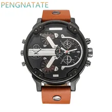 NATATE Hommes Montre Double Mouvement Montre CAGARNY Étanche Sport Militaire Quartz Hommes Marque De Luxe Montre-Bracelet 0840