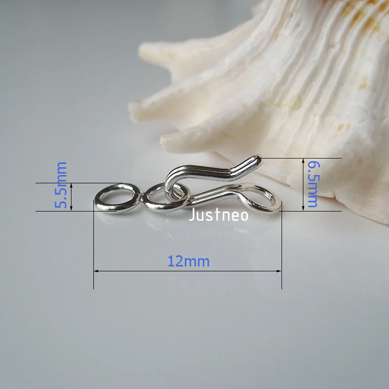 Sterling Silver hook-and-eye clasps (5)