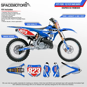 

MotoSpace Customized Team Graphics Backgrounds Decals 3M Custom Stickers For YAMAHA YZ125 YZ250 Two Stroke 96-01 02-14 15-19 020