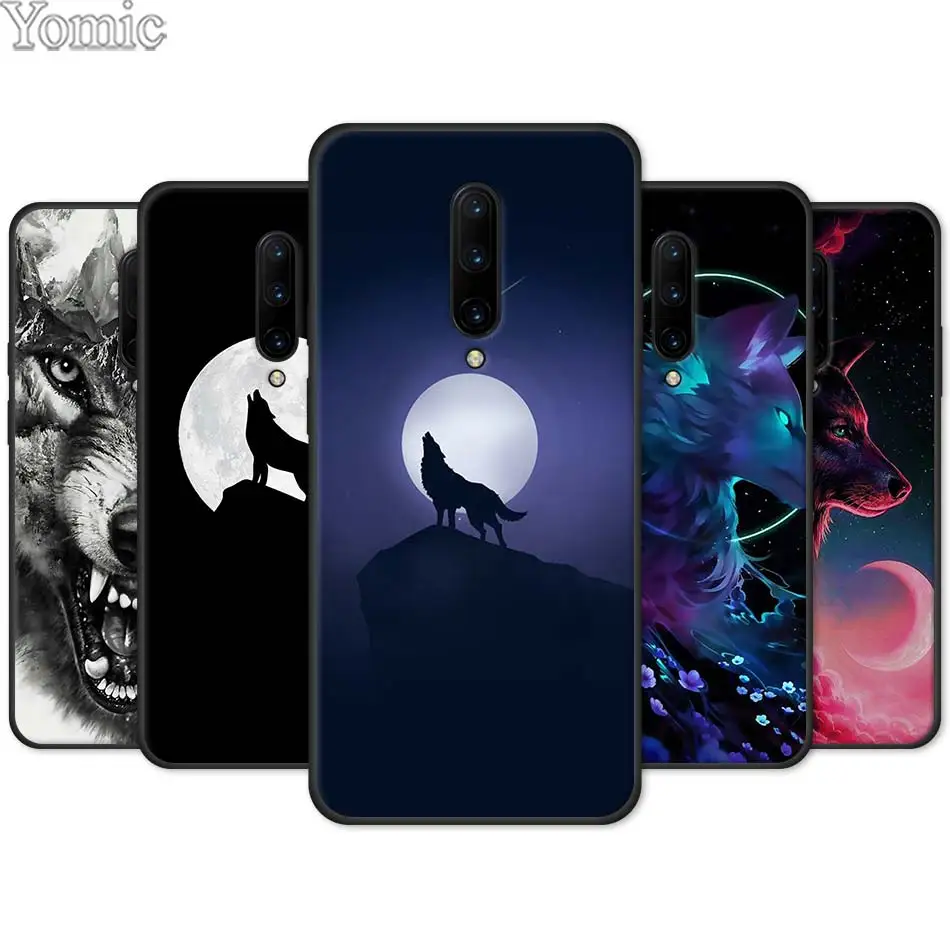 angry snow wolf Black Case for font b Oneplus b font font b 7 b font