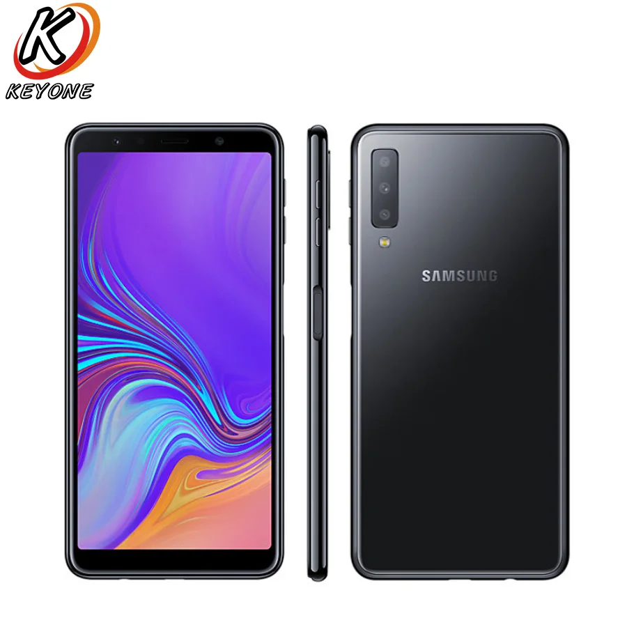 Новый мобильный телефон samsung Galaxy A7 A750F DS 2018 4G LTE 6 0 дюймов 4 Гб ОЗУ 64 ПЗУ три камеры