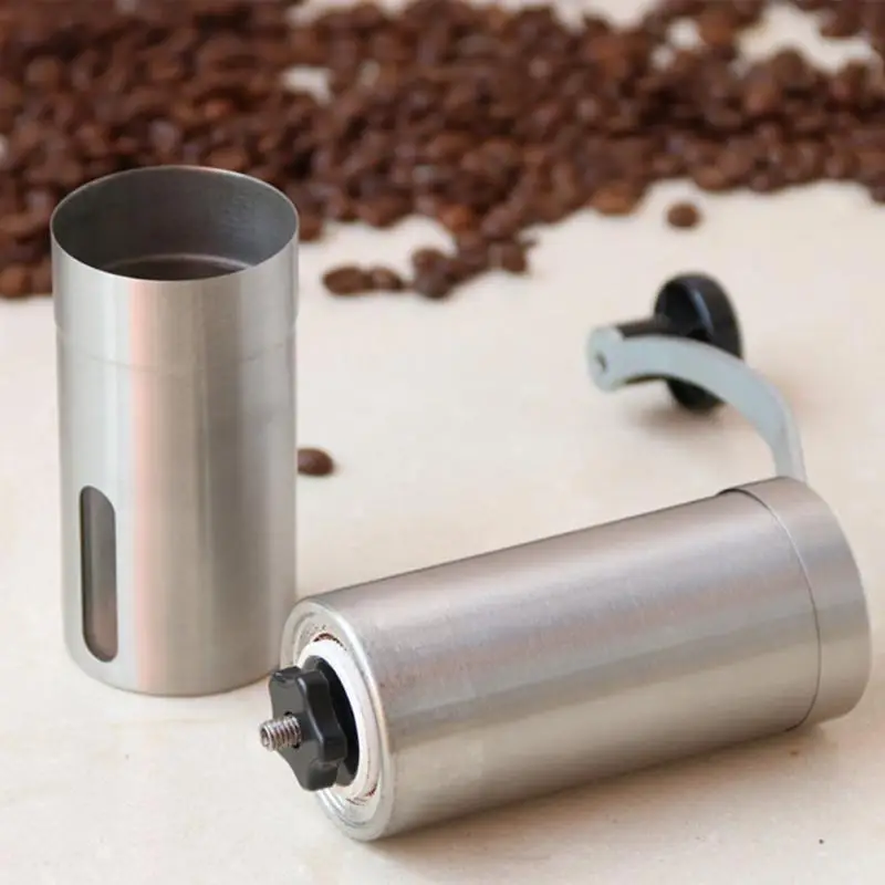 Мини-Регулируемая ручная кофемолка из нержавеющей стали, ручная мельница для кофе, кофейная мельница, керамическая кукурузная кофейная мельница