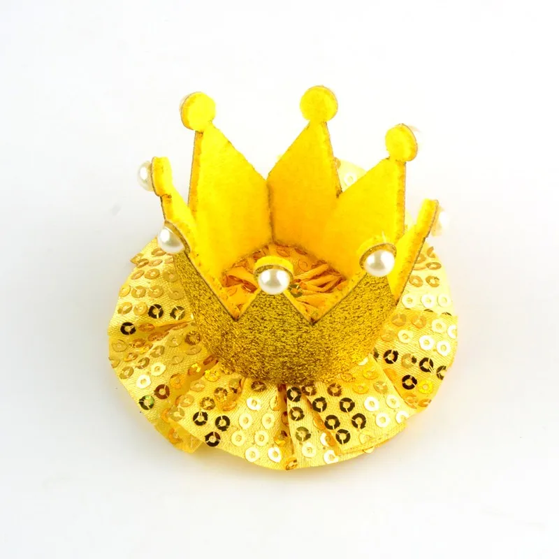 30 шт./лот 7*4 см мини фетровая блестящая корона с вышивкой балетные цветы DIY ремесла вечерние аксессуары для волос головные уборы для девочек GC04