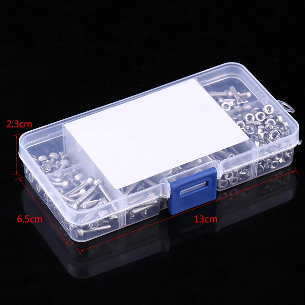 

340Pcs/Box Hex Screws Bolts Nut Set Stainless Steel M3 Cap Head Fastener Kit with Storage Box HVR88