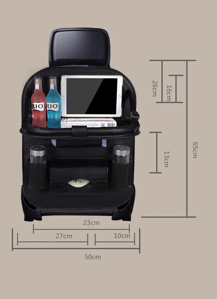 Сумка-накладка из искусственной кожи, органайзер на заднее сиденье автомобиля, складной настольный лоток, дорожная сумка для хранения, складная обеденная настольная сумка для хранения на сиденье автомобиля