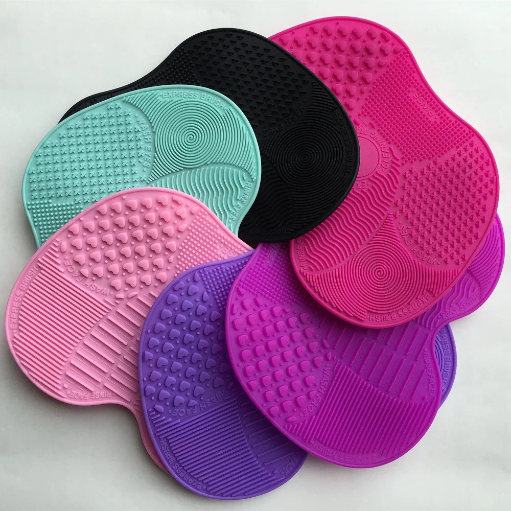 1pc Silicone Makeup Brush Cleaning Mat Washing Tools Hand Tool Pad Sucker Scrubber Board Washing Cosmetic Brush Cleaner Tool