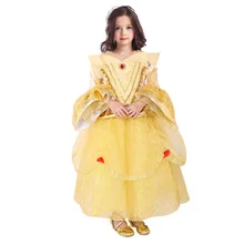 Летние платья Золушки для девочек повседневное детское платье желтого цвета новинка модное нарядное детское платье одежда принцессы для девочек
