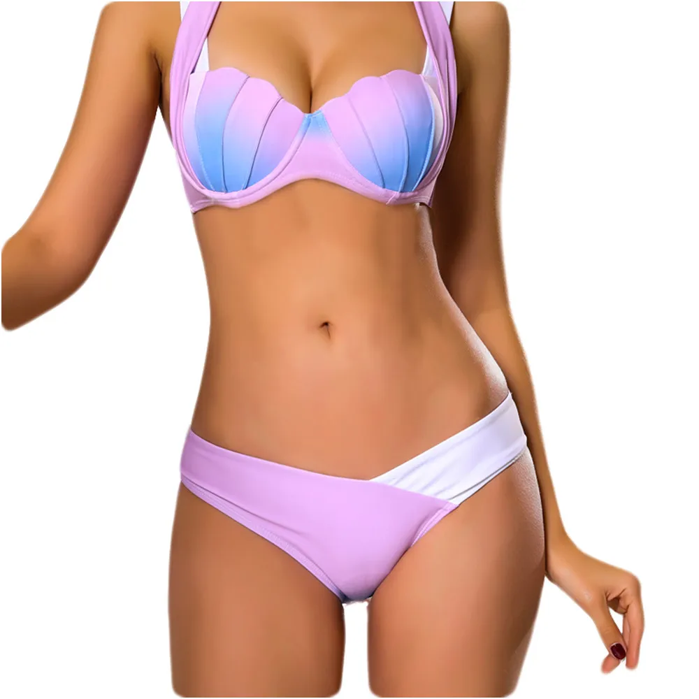 

Swimwear Women Mermaid Shell Bikini 2019 Push Up Charming Bra Vintage Bikini Set Sexy Swimsuit Beach Wear Swimming Suit Biquini