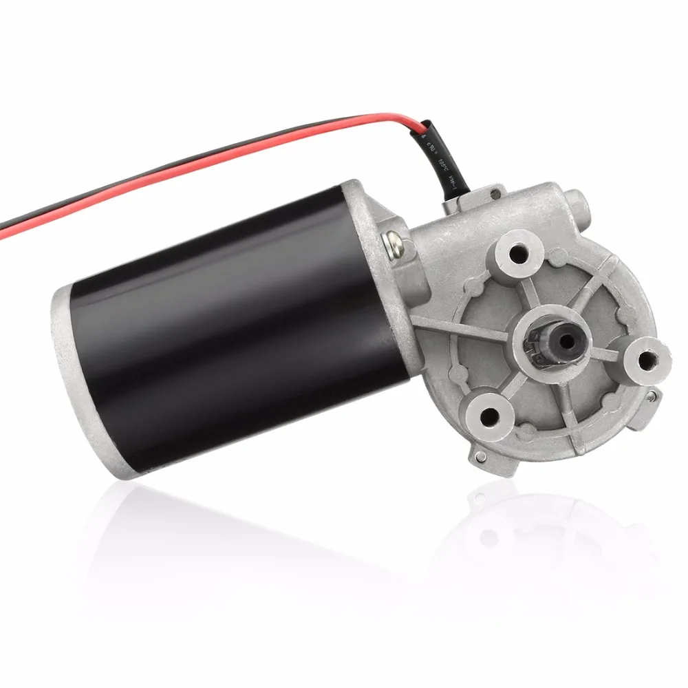 

Uxcell Hot 80W DC 24V 50RPM 6N.M Left Hand Reversible Worm Gear Motor High Torque Speed Reducing Electric GearBox Motor-JCF63L