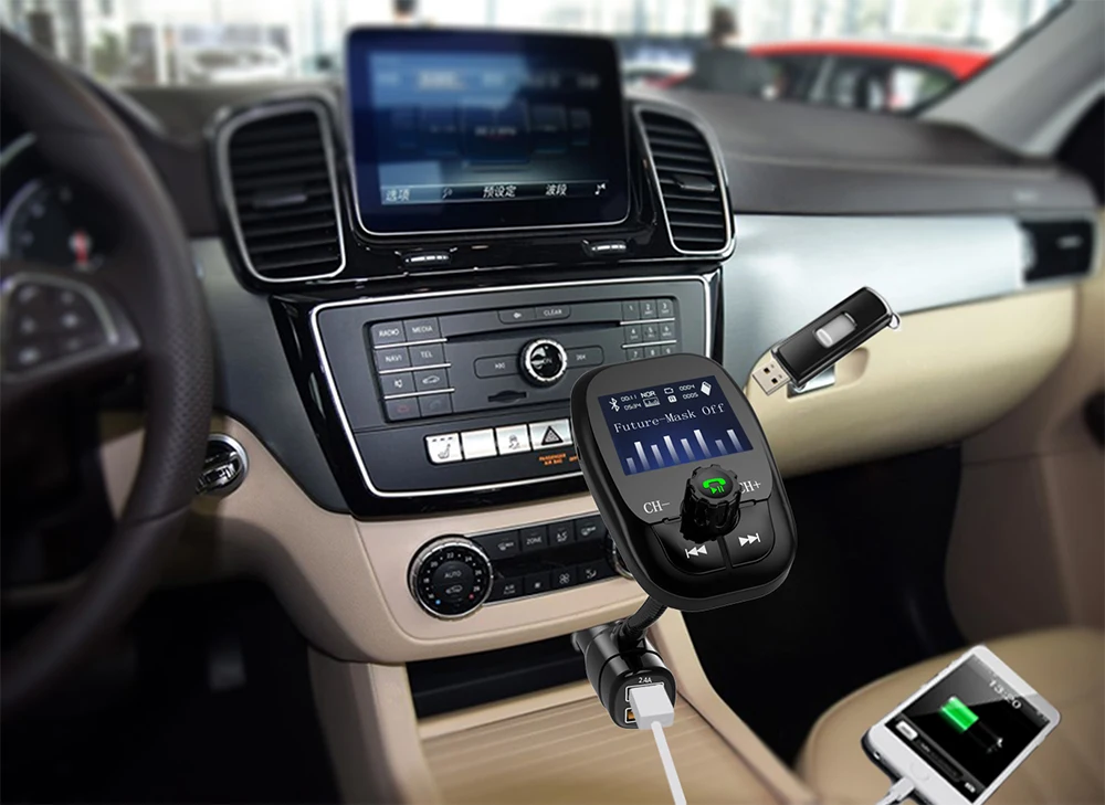 Беспроводной 3,0 быстрый заряд в автомобиле Bluetooth fm-передатчик радио адаптер автомобильный комплект MP3-плеер Hands-Free с ЖК-дисплеем FM34S
