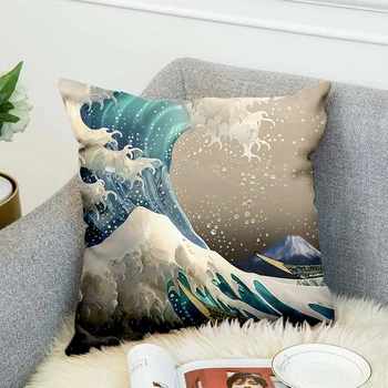 

Japanese Famous Paintings The Great Wave High Grade Decorative Pillow Case Car Home Sofa Cushion Cover 3D Digital Print style-8