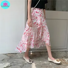 Летнее Модное Новое цельнокроеное нестандартное платье с юбкой-годе шифоновая юбка с цветочным принтом длиной до щиколотки с бантом/Русалка