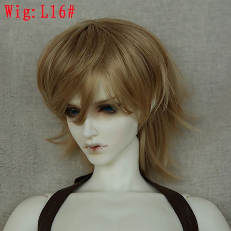 

Wig For BJD Doll 1/3 High-temperature short hair brown black white colors For Dolls Charge Extra L16# 22-24cm Doll Accessories