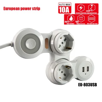 

100~240v Creative Rotary Deformable Extension Socket EU power strip USB for 345-Position