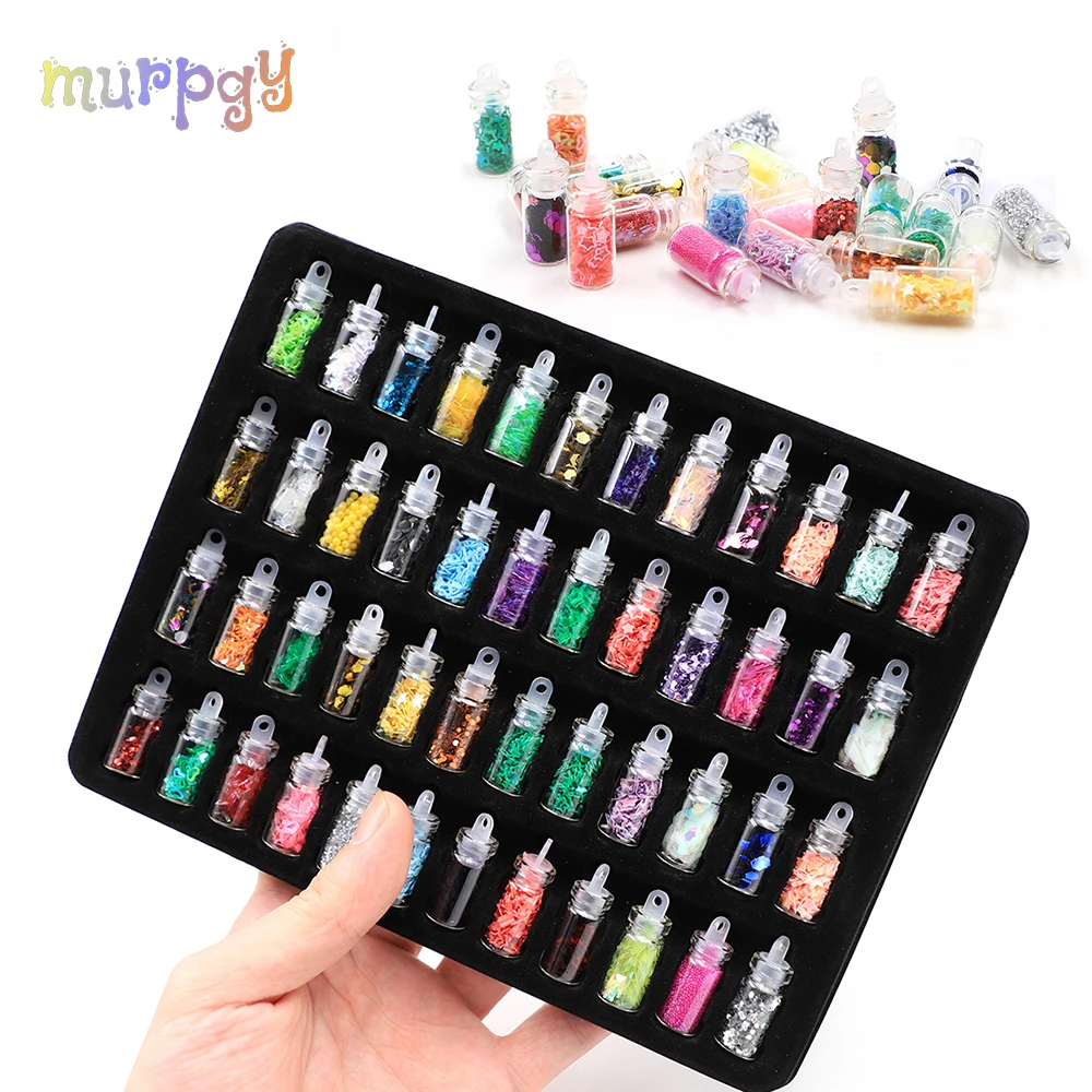 

48Pcs Glitter Filler Addition for Slime Supplies Box Toys Children Slide Magic Clear DIY Slimes Kit Accessories Fluffy Kids Gift