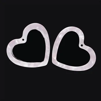 20x 할로우 하트 모양 diy 귀걸이 펜던트 진자 장식품 아세트산 신선한 분말 보석 만들기 액세서리