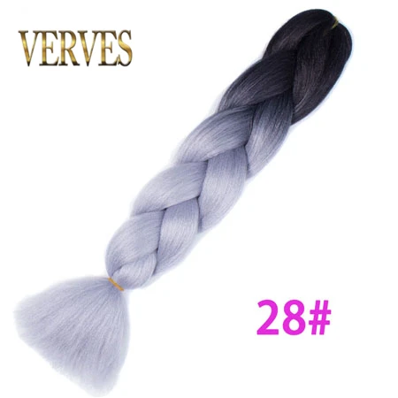 T1B/33 VERVES, Омбре, плетение волос, 100 г/шт., 24 дюйма, 1 шт., синтетический, три, два тона, тепловое волокно, вязанное крючком, огромные косы, наращивание волос - Цвет: T1B/33