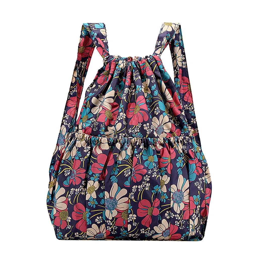 

Women Backpack Waterproof Nylon Female Backpack Flower Ethnic Style Large Capacity School Backpacks Shoulder Bag Backpacks