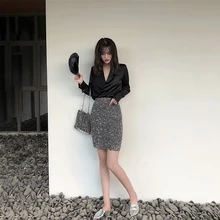 Для женщин пикантные осенние Серебристые юбки Новая мода Для женщин s Сияющий блестками Sexy мини-юбка Высокая Талия faldas mujer moda уличная